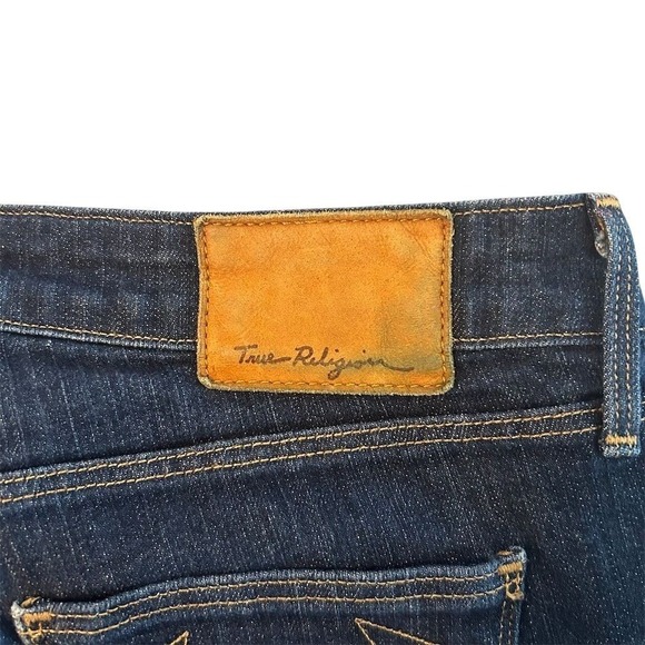 True Religion Womens Jeans Sz 28 Rhinestone Embellished Super T Stitch Skinny - Picture 9 of 16